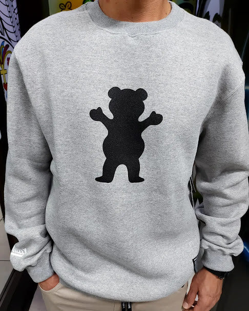 Moletom Careca Grizzly Og Bear Crewneck Cinza Outlet