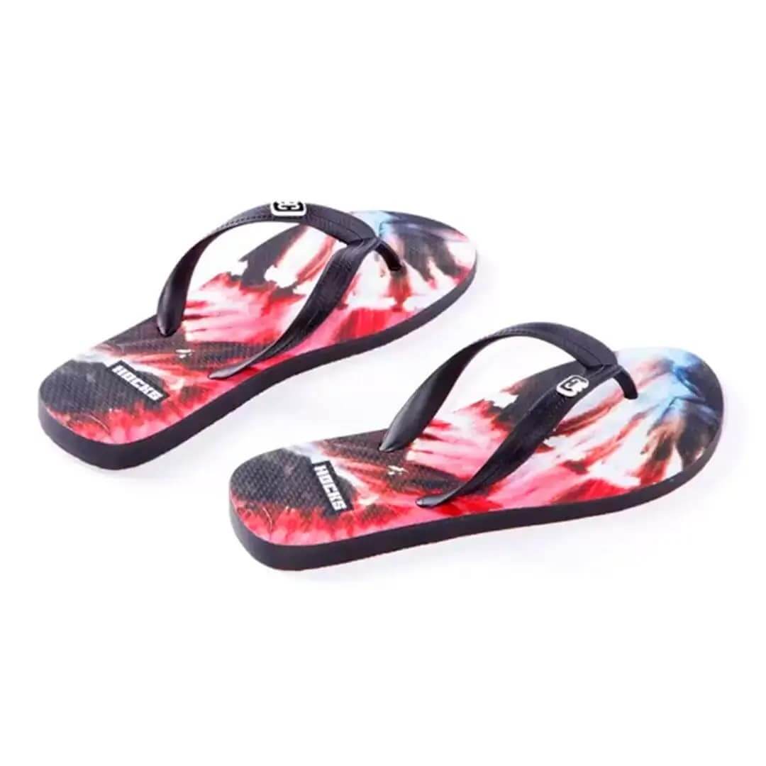 Chinelo Sandália Unissex Tie-Dye Vermelho Hocks Skate