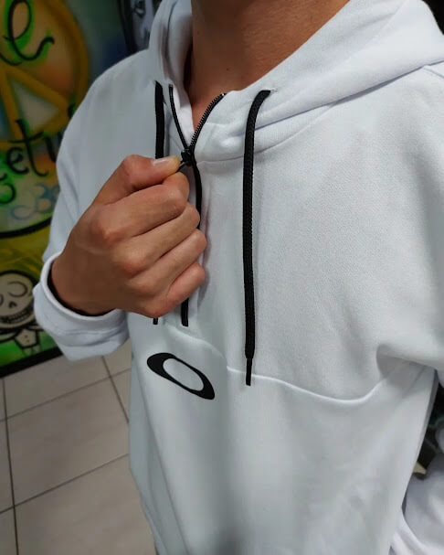 Moletom Zip Hoodie Oakley Branco Outlet