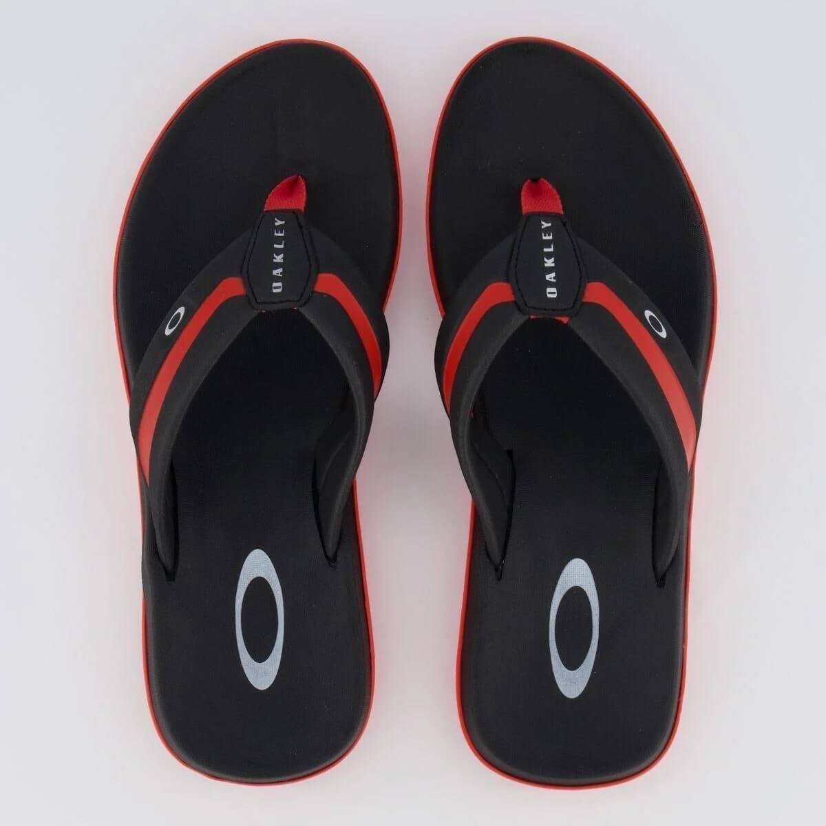 Chinelo Sandália Soul Preto/Vermelho Oakley