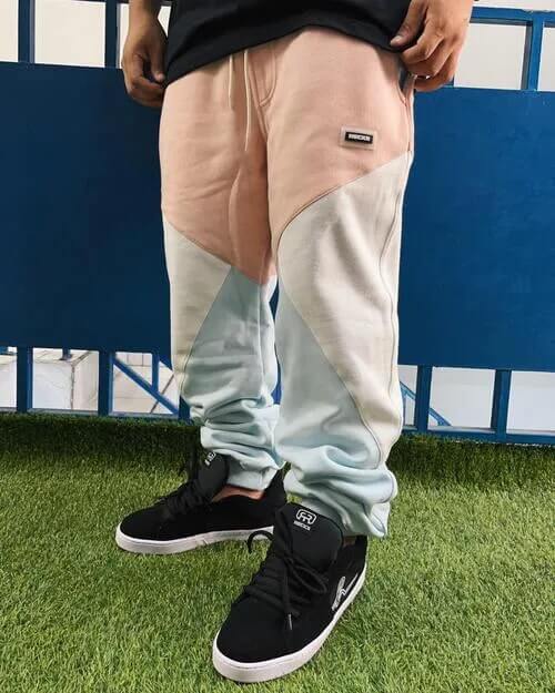 Calça Moletom Losango Hocks Skate - Off/Rosa/Azul Outlet
